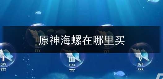 原神海螺哪里买 原神海螺的购买位置